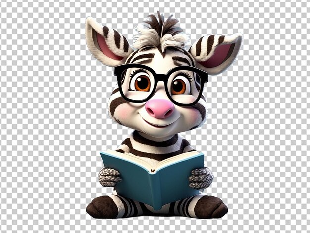 PSD illustrazione fun zebra 3d