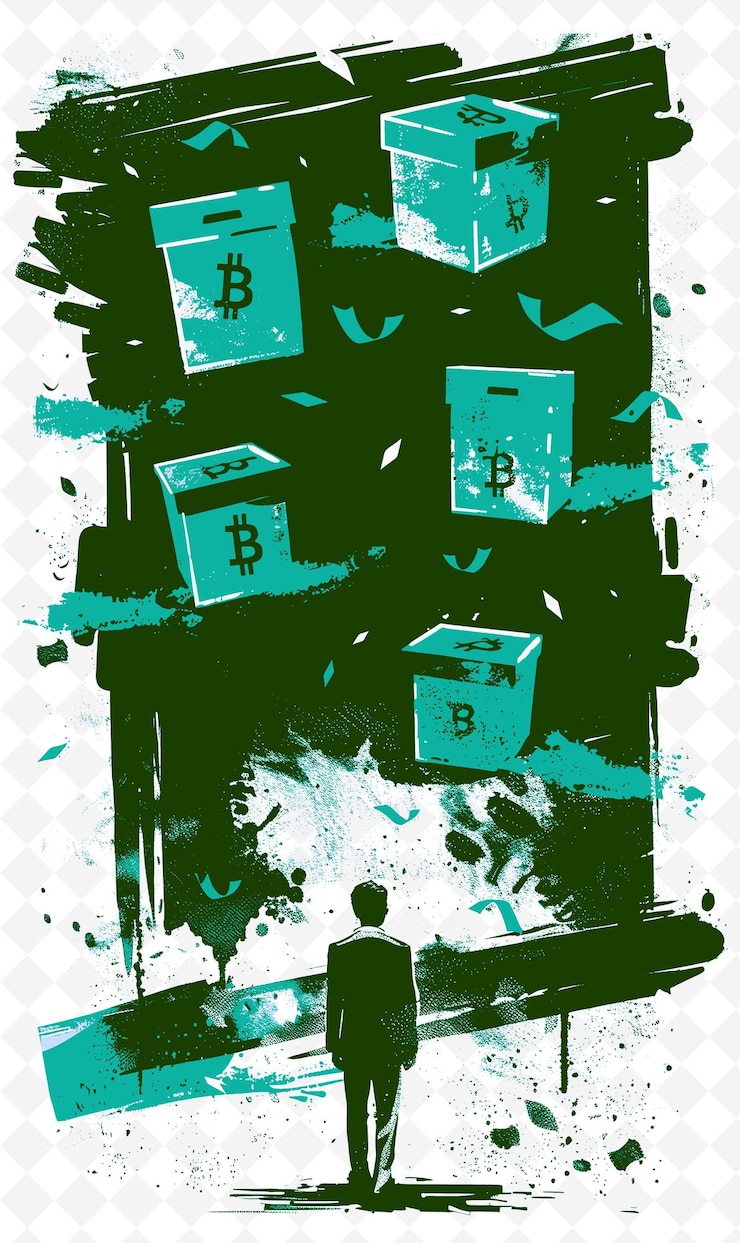 PSD fundraiser with a presidential candidate supporting bitcoin flat illustration election campaign
