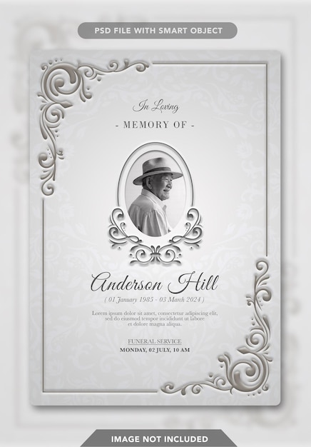 funeral card design template