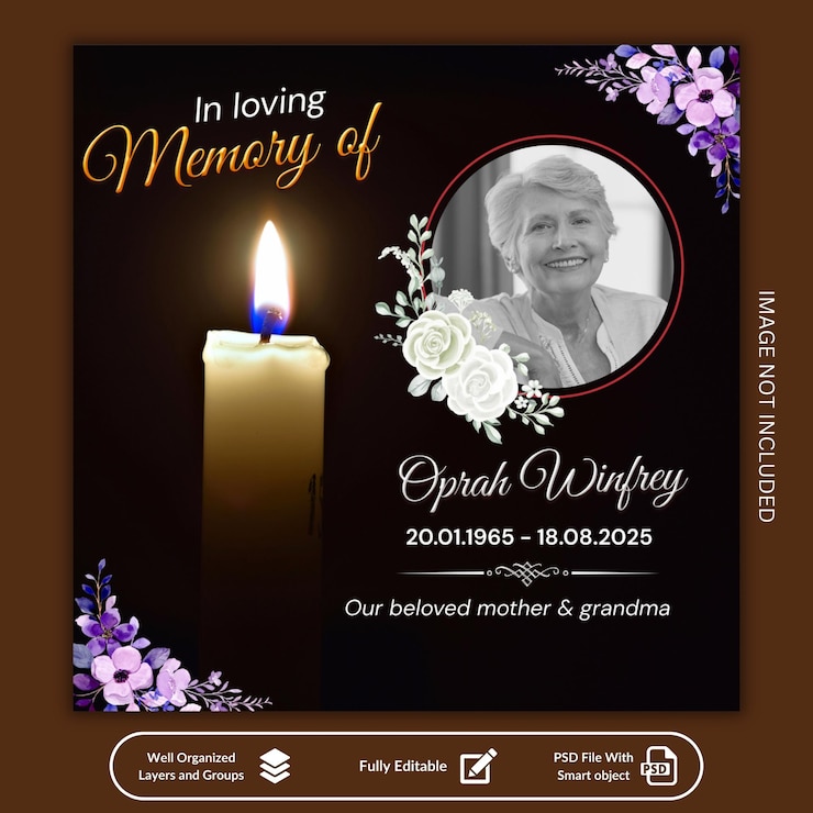 Funeral Social Media and Instagram Post Design Template