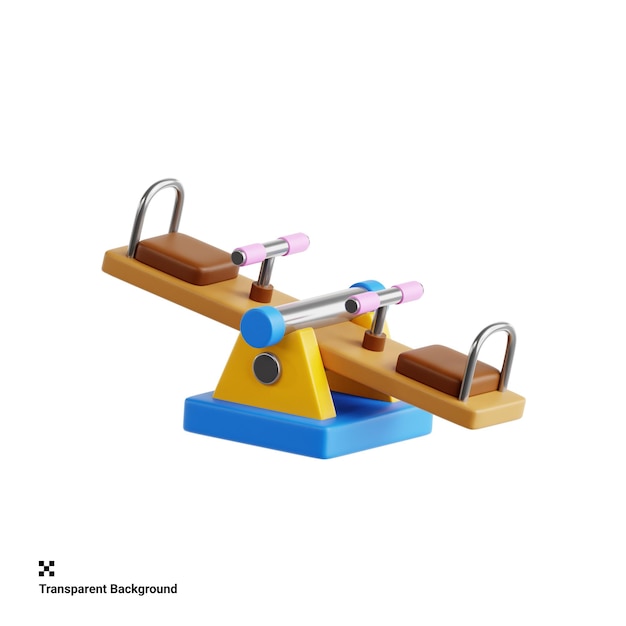 funfilled seesaw playground ride 3d icon illustration