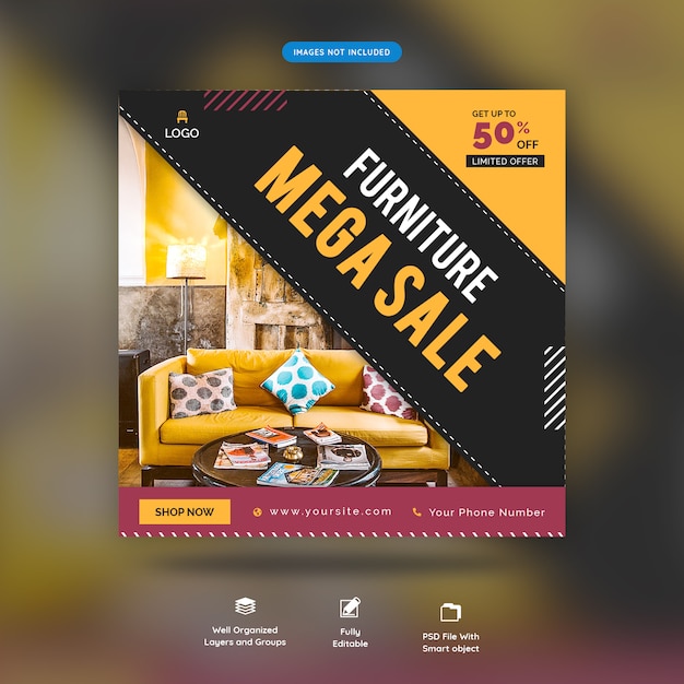 Funiture social media banner template