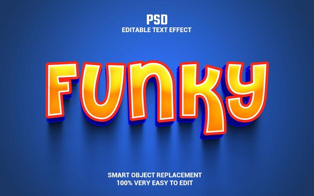 Funky 3d Edytowalny Efekt Tekstowy Z Tłem Premium Psd