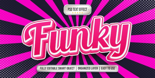 Funky solid pink 3d editable text style effect