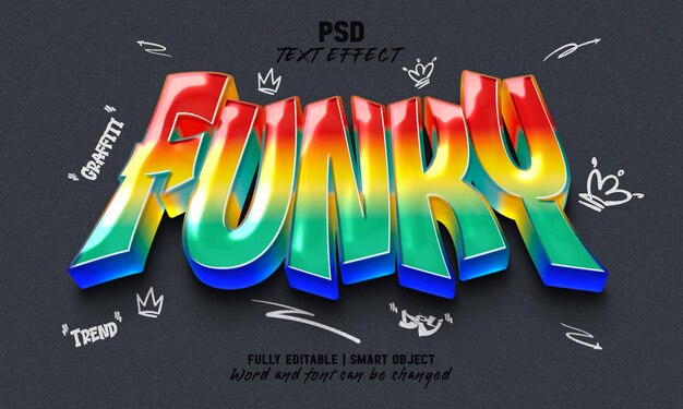 Funky text graffiti style editable text effect template