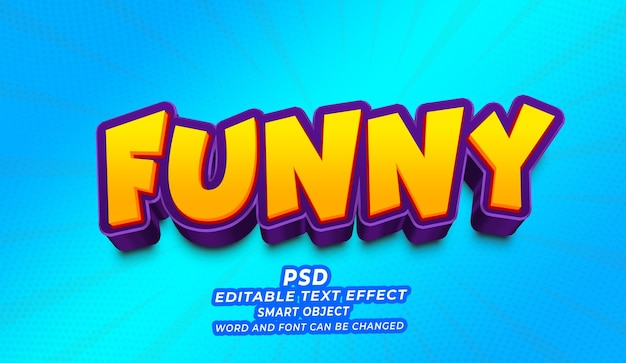 PSD Забавный 3d редактируемый текстовый эффект в стиле photoshop psd