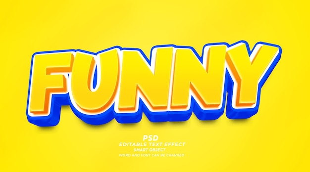 Funny 3d editable text effect photoshop template