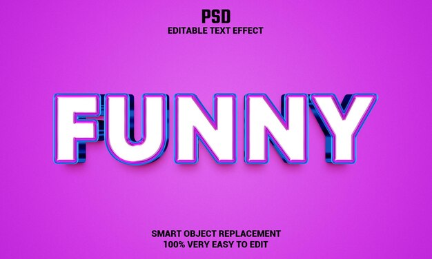 Funny 3d editable text effect with background premium psd