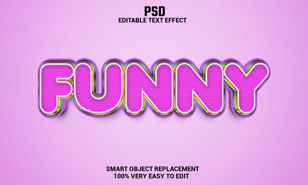 funny 3d editable text effect with background premium psd