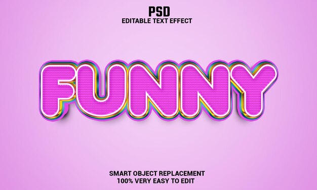 PSD funny 3d editable text effect with background premium psd