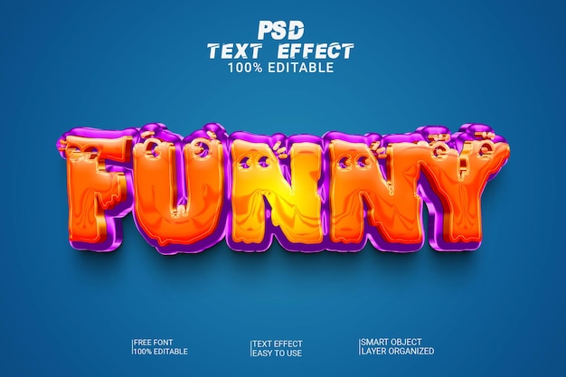 Divertente stile effetto testo 3d psd