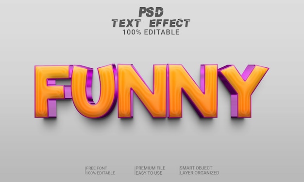 Funny 3d text effect psd file