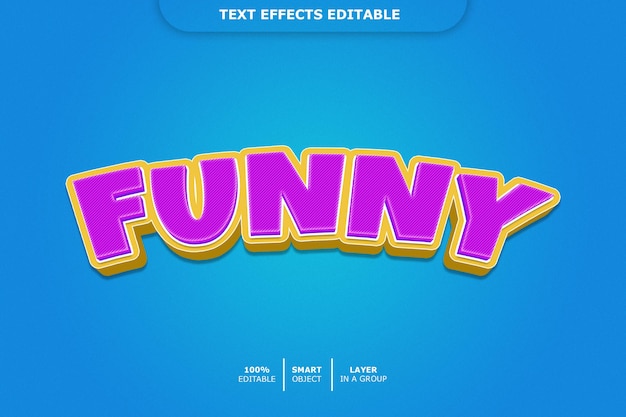 PSD funny 3d text style effect