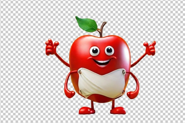 PSD funny apple red and yellow with smiley face