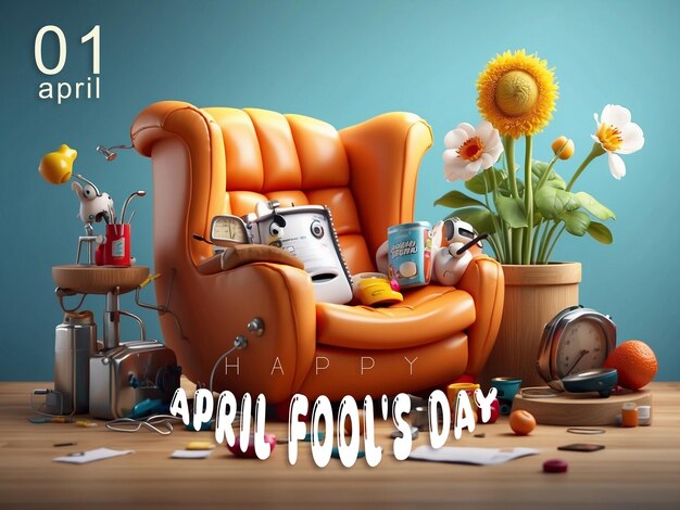 PSD funny cartoon charecter 3d illustration april fools day image