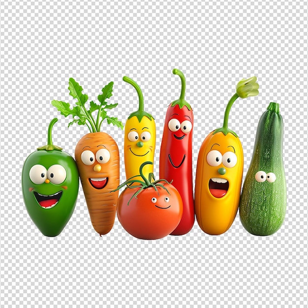 PSD funny cartoon vegetable isolated on transparent background png