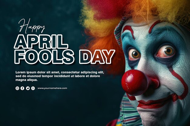 funny clown with copy space for april fools day concept text