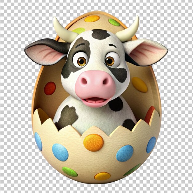 Funny cow in easter eggs clipart sublimaton