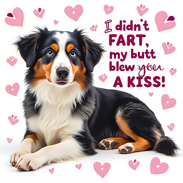PSD 웃긴 개 인용구 i didn't fart my butt blowed you a kiss with pillow design (나는 내 뒷부분을 지 않았다)