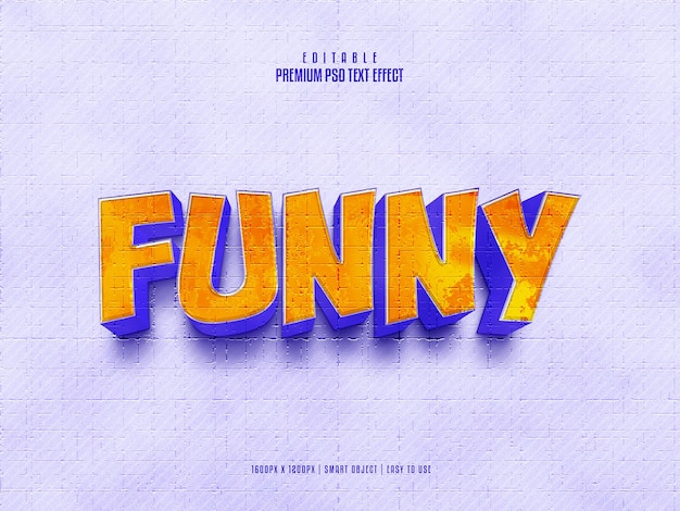 Funny editable premium 3d psd text effect