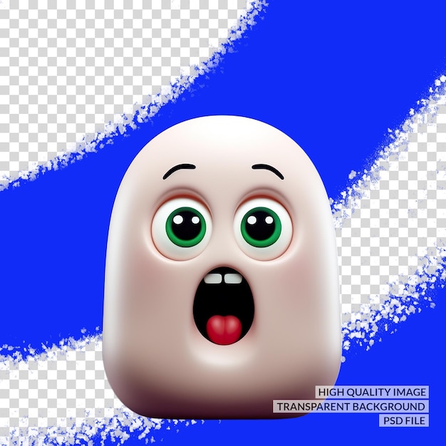 PSD funny face 3d png clipart transparent isolated background