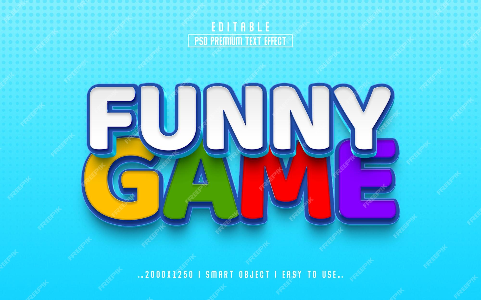 Premium PSD  Funny game 3d editable text effect psd with premium background