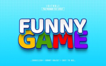 Premium Vector  Funny games text effect editable template premium