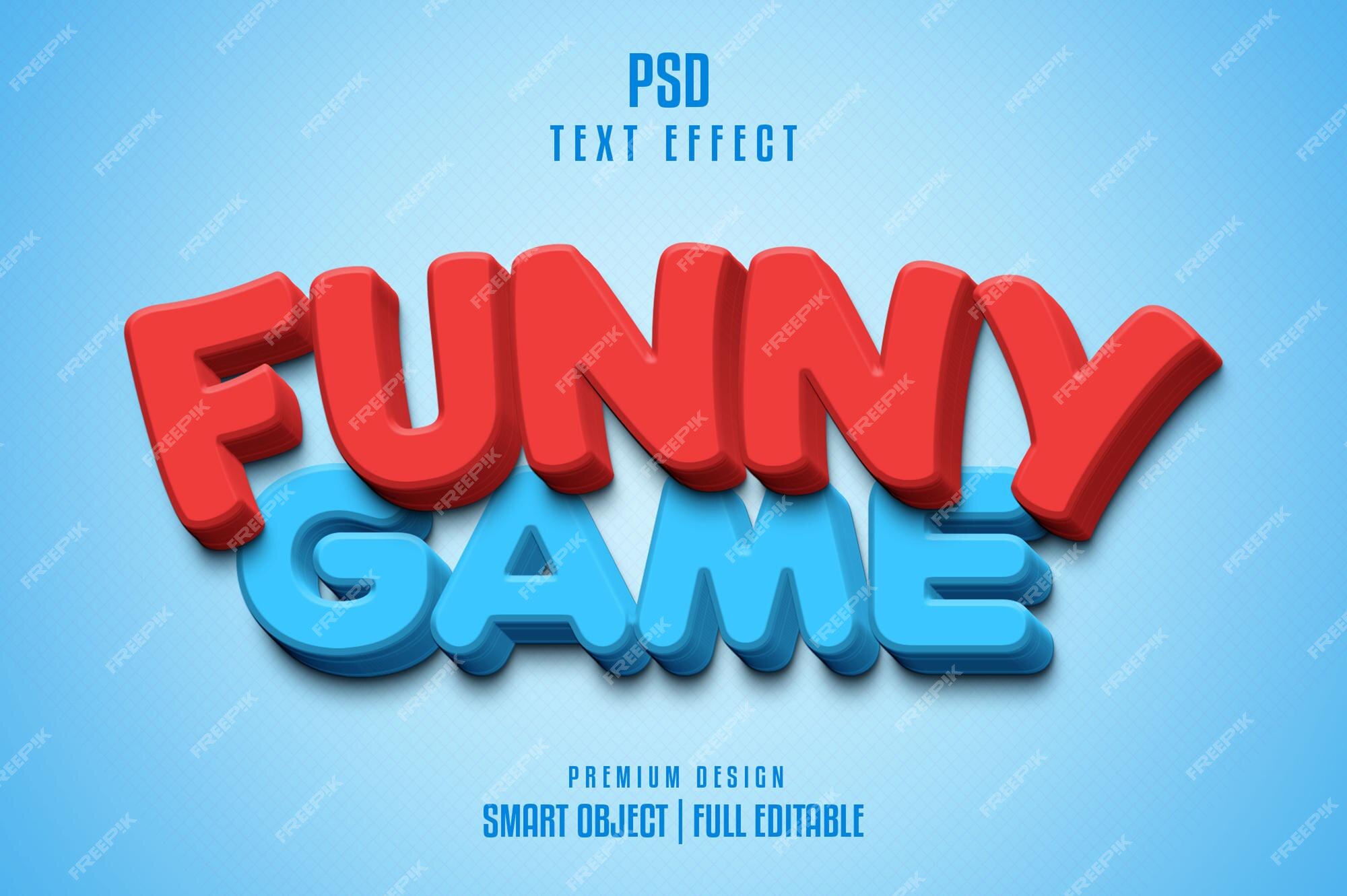 Premium Vector  Funny games 3d text effect