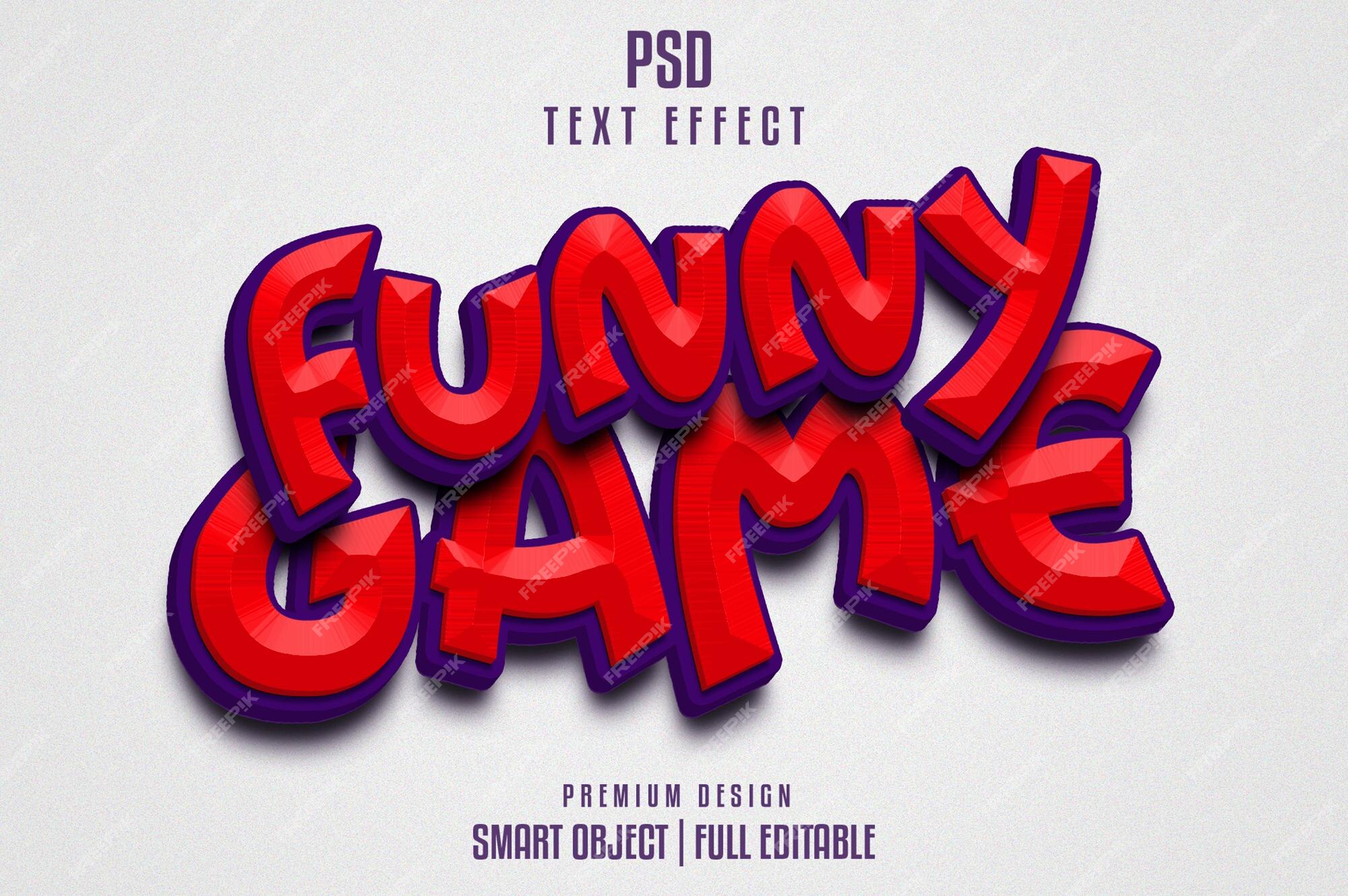 Premium PSD  Funny game! 3d text effect