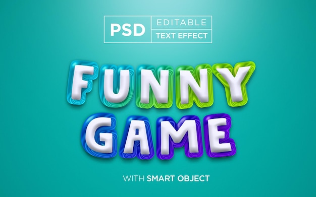 Funny game text effect game editable mockup template