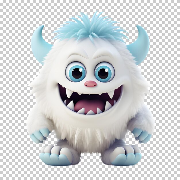 PSD funny monster isolated on transparent background