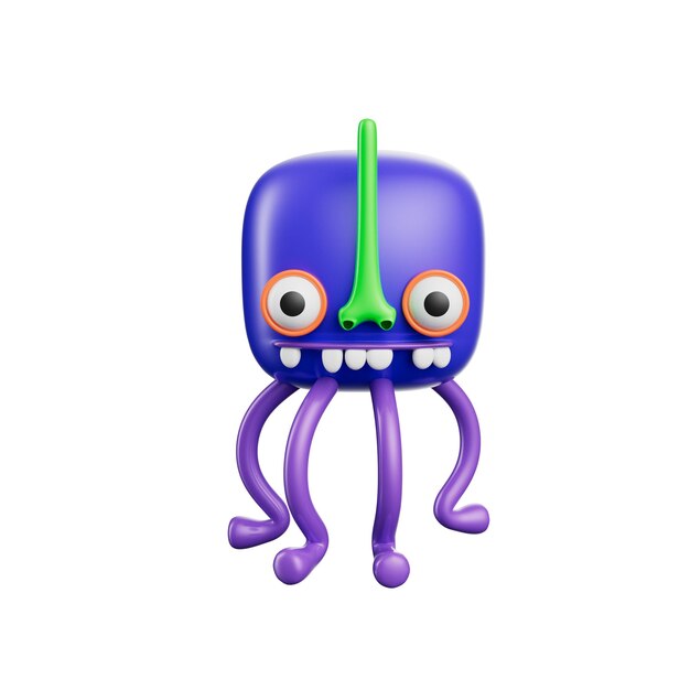 PSD funny monsters 3d illustration