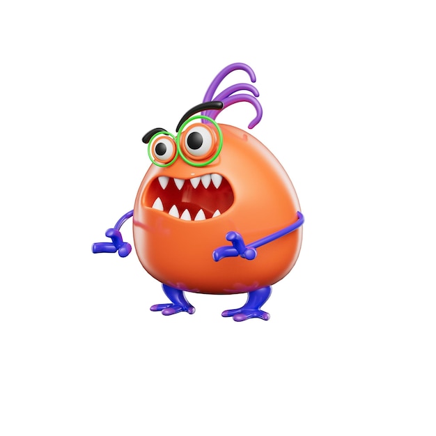 PSD funny monsters 3d illustration