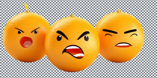 PSD funny orange character with angry face