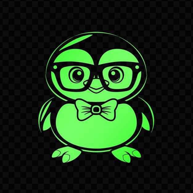 PSD funny penguin mascot logo with a bow tie and glasses designe psd vector tshirt tattoo ink art