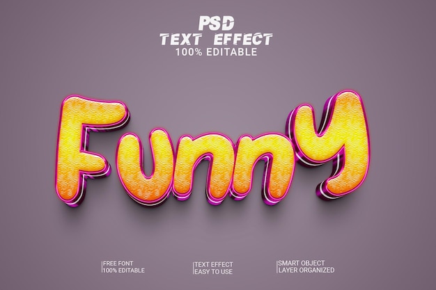 funny psd editable text style 3d effect