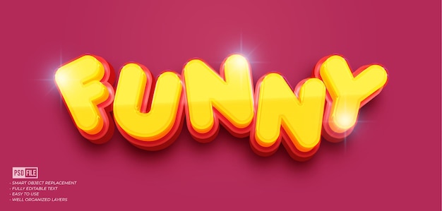 PSD funny shine 3d style text effect template