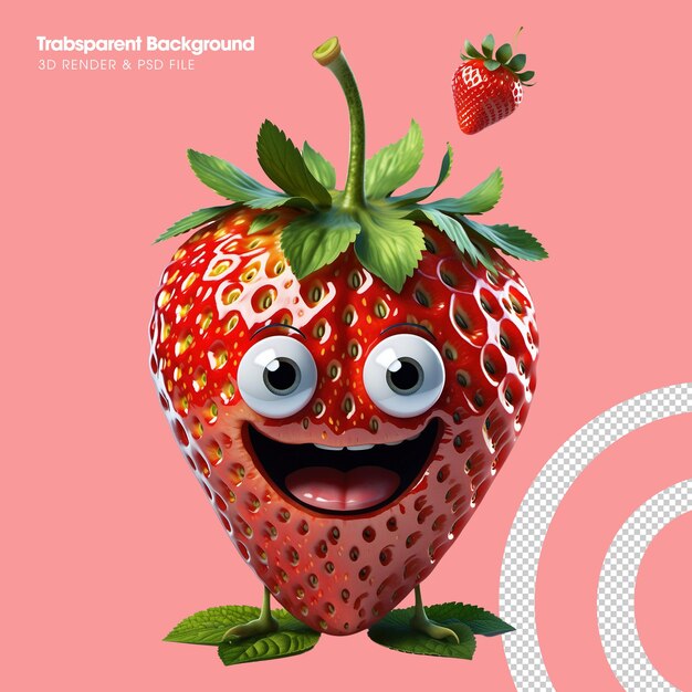 PSD funny strawberry illustration