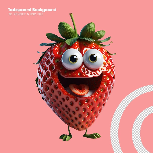 PSD funny strawberry illustration