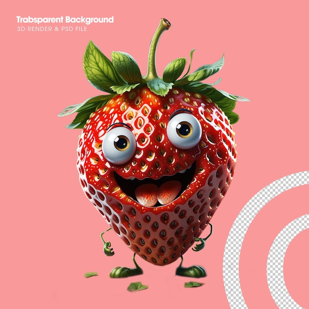 PSD funny strawberry illustration