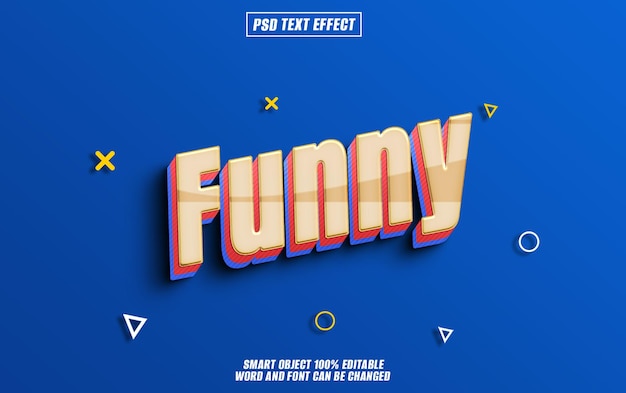 funny text effect font editable typography 3d text