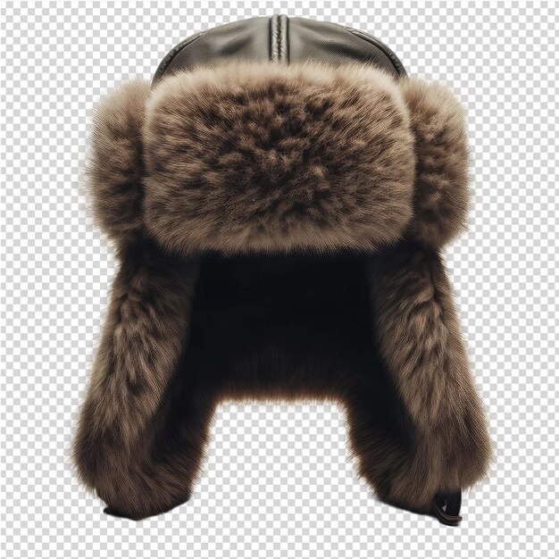 A fur hat with a fur collar and a fur collar