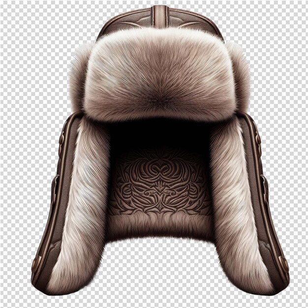 PSD a fur hat with a fur hat on it