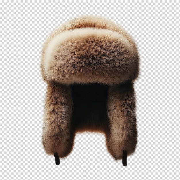 A fur hat with a fur hood on it