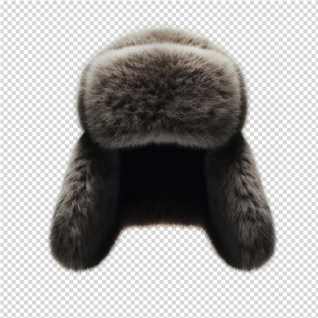 PSD a fur hat with fur on it and a fur hat on it