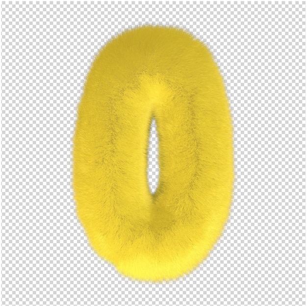 Fur number 0 illuminating color 3d rendering