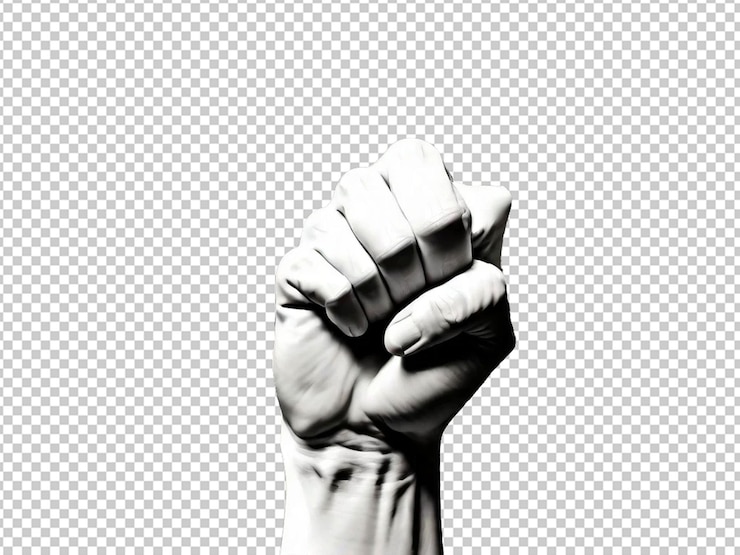 PSD furious protest fist