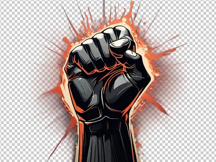 PSD furious protest fist