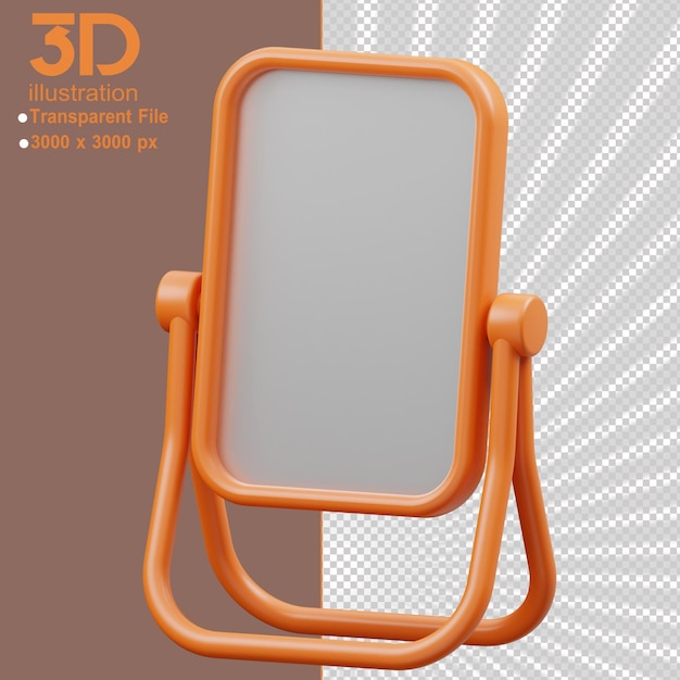 Icone di rendering 3d per mobili specchio su sfondo isolato png