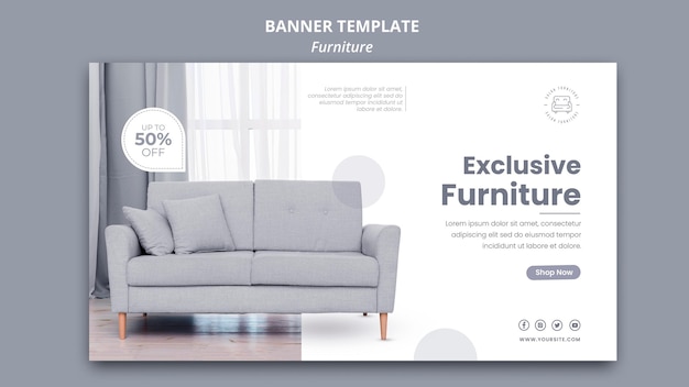 Furniture banner template design